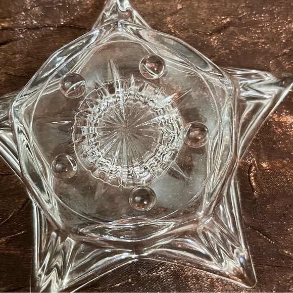 Crystal 5 point star tapered candlestick candleholders lay flat elegant 1’x5’ - Picture 9 of 10